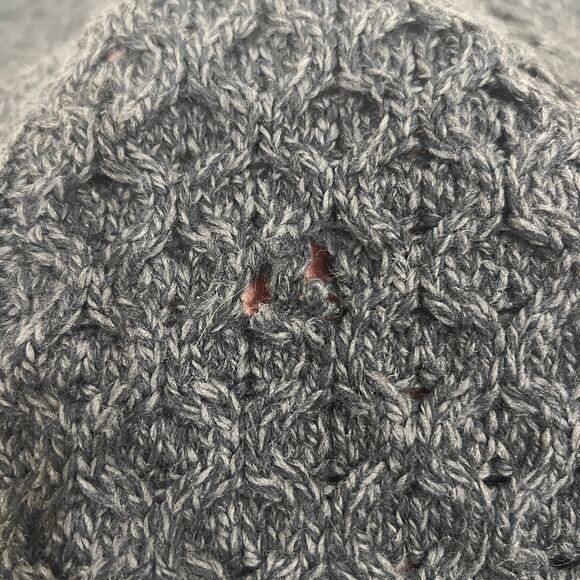 Celtic & Co 100% merino wool cable boyfriend cardigan small heathered navy blue - Picture 4 of 13